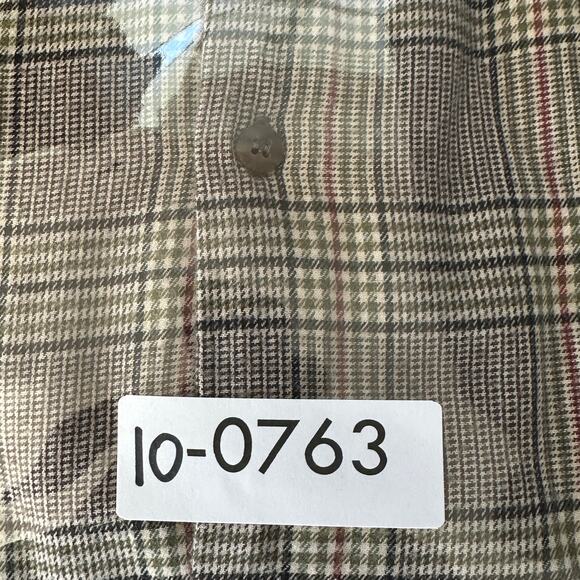 Vintage Lord and Taylor Cotton Flannel Button Down Shirt 14 Tan Plaid Preppy EUC - Picture 9 of 9